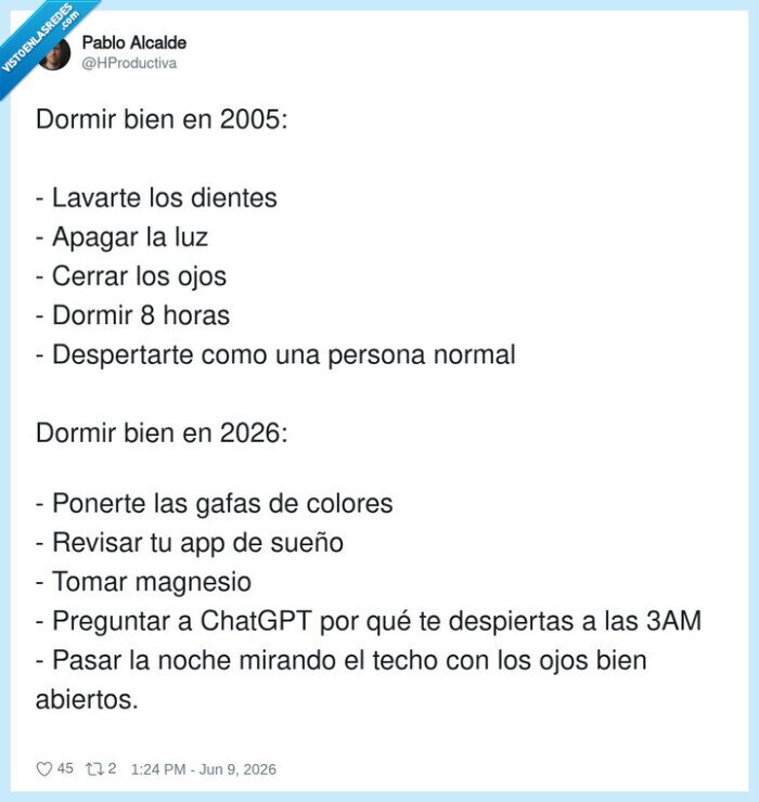 sueño,2005,2026,dormir,cambios